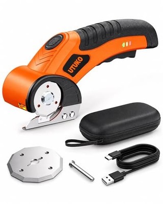 Electric Cardboard Cutter, 3500mAh Cordless Electric Scissors Orange