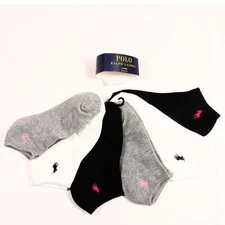 Polo Ralph Lauren Women's 6-Pair Low Cut Socks Shoe Size 4-10.5