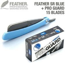 FEATHER Artist Club SR Blue Razor  Pro Guard 15 Blades Made in Japan