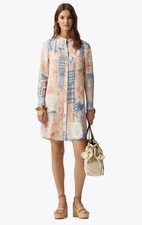 Tory Burch Cora Long Sleeve Silk Shift Dress Size6 $498