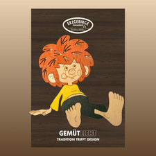 WEIGLA - Sammelfigur Pumuckl I Kantenhocker aus Holz I Deko aus dem Erzgebirge