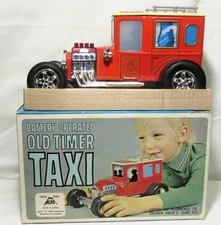 Alps Battery Operated Old Timer Taxi Made in Japan in the box, RUNS !! - N!CE