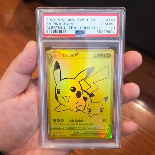 Pokemon Pikachu V Celebrations Ultra-Premium coll. Full Art Promo SWSH145 PSA 10