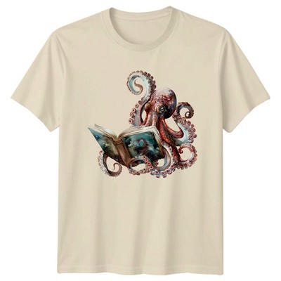 Octopus Reading Book Unisex T-Shirt Ocean Animal Lover Birthday Gift