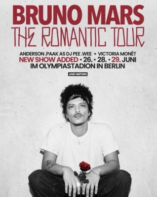 Bruno Mars The Romantic Tour Olympiastadion Berlin 26.6 1x Ticket
