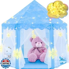 EVOIONOS Frozen Princess Tent for Girls, Play Tent with Large Sno