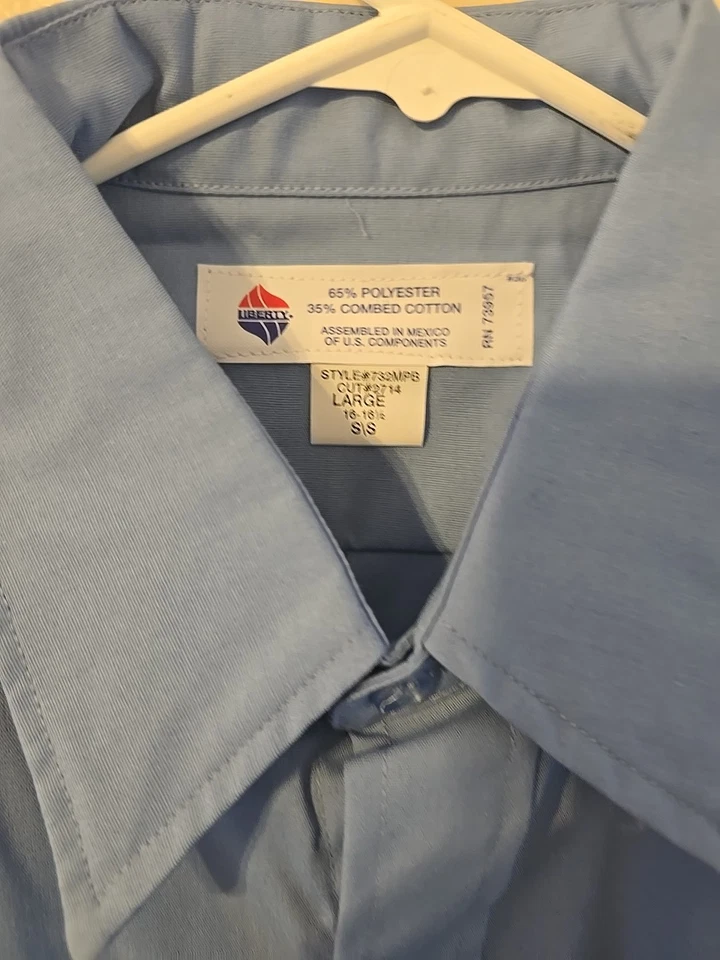 Liberty Uniform Shirt Men's Blue 732MPB 16.16.5 SS  - Image 4 of 4