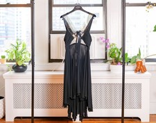 DOLCE & GABBANA Black Runway S/S 07 Clear PVC Strap Pleated Dress (IT40, US4)
