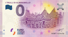 0€ ZERO EURO SOUVENIR BANCONOTA UFFICIALE ITALIA 2019 - TRULLI DI ALBEROBELLO