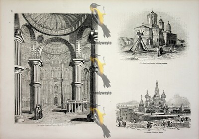 Kirchen, Bukarest, Moskau+, Architektur, Buchillustration (Druck), 1850