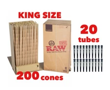 RAW classic KING size pre rolled cone + philadelphia safety lock tube