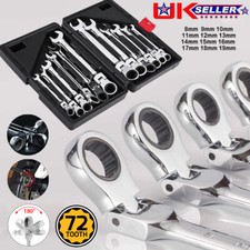 12pcs 8-19mm Flexible Ratchet Spanner Set Ratcheting Wrench Spanners Flexi Head