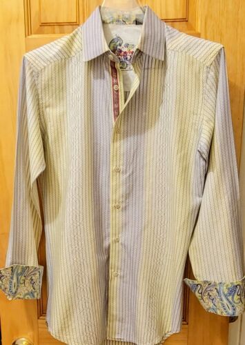EUC ROBERT GRAHAM Wellenmuster Paisley grün/lila Langarmshirt - Gr. S/P - Bild 5 von 7