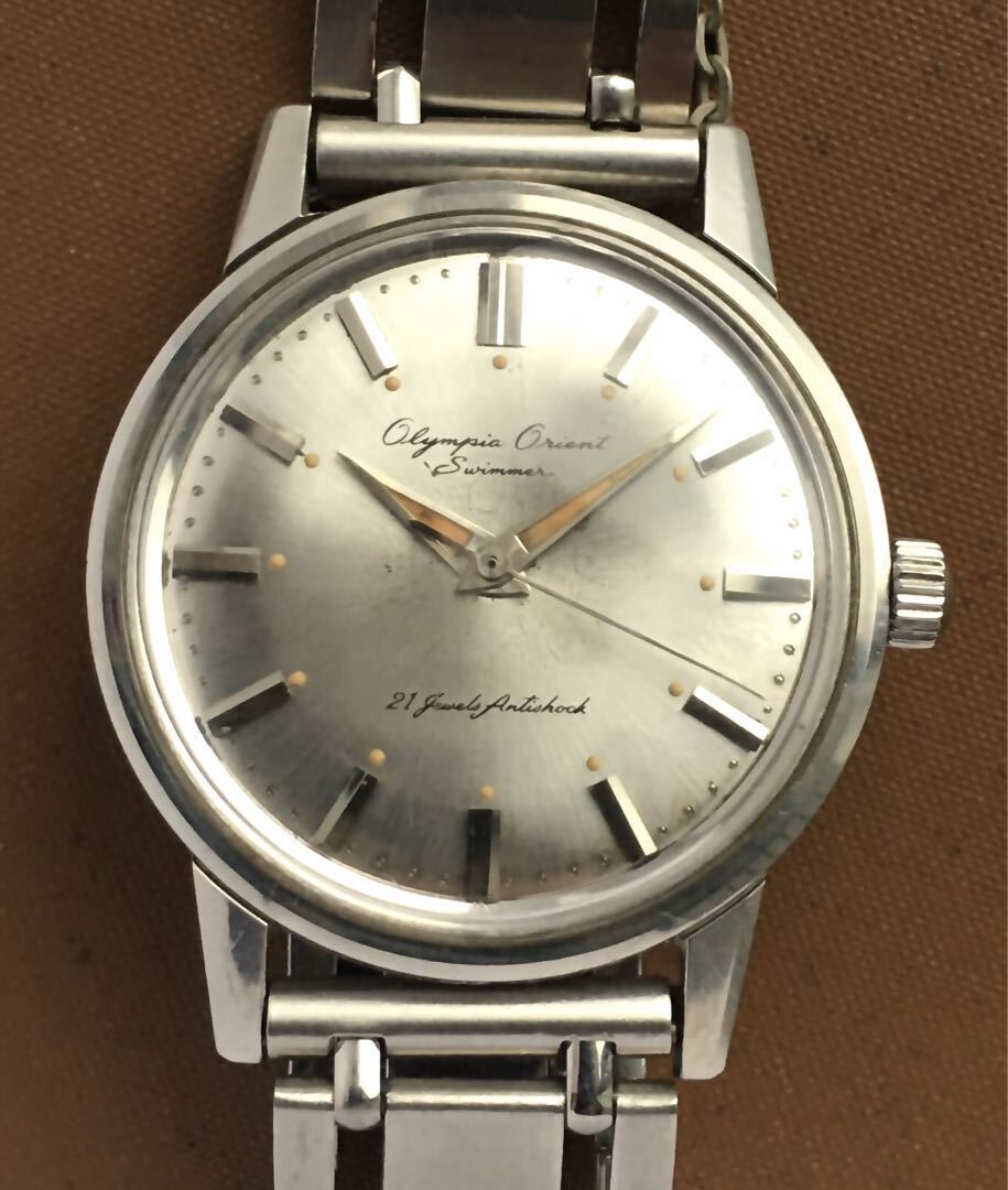 Orient Olympia Analog Manual Men Rare Swimmer Hand-Wound 21 Jewels