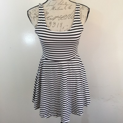 pink and white skater dress