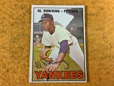 U8-55 BASEBALL CARD - AL DOWNING - NEW YORK YANKEES -1967 TOPPS - CARD #308