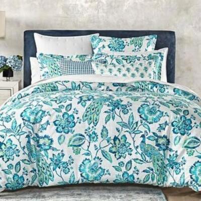 $260 Sky Ines 100% Cotton Comforter Cover Set W/2 Standard Shams Full/Queen