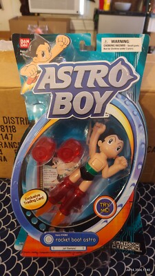 RARE HTF 2004 BanDai Astro Boy Rocket Boot Jet Flames Light up NOC