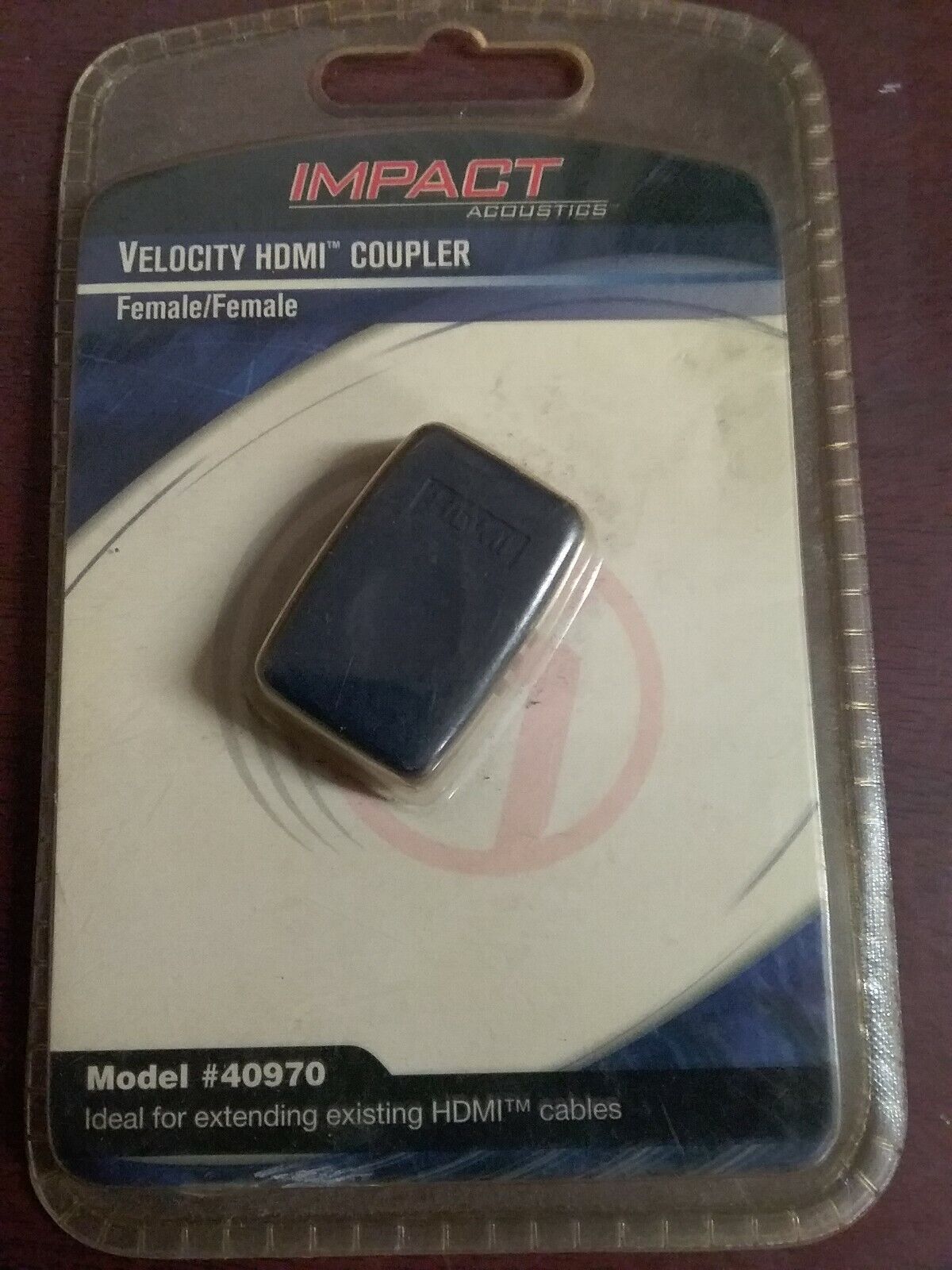 Impact Velocity HDMI Cable Coupler  Connector Adaptor  40970  2 Female NIP