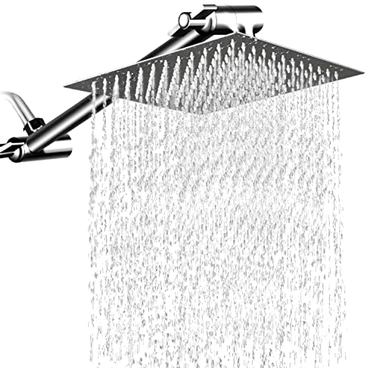 12 Inch High Pressure Showerhead w/ 11 Inch Arm Luxury Square Rainfall Waterfall