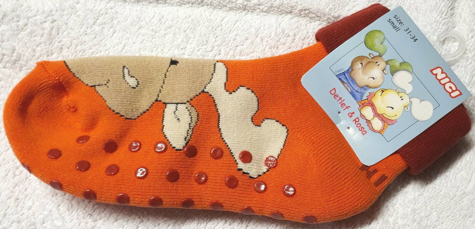 Nici 23949 Antirutsch - Socken Abs Rentier Größe 31 - 34 Orange