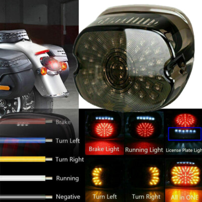 Smoke LED Rear Tail Light Brake For Harley Tour Road King Softail Sportster 883