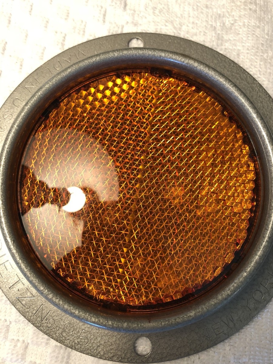 NOS Dietz Reflex Reflector No. 95 Amber Lens Stimpsonite Car