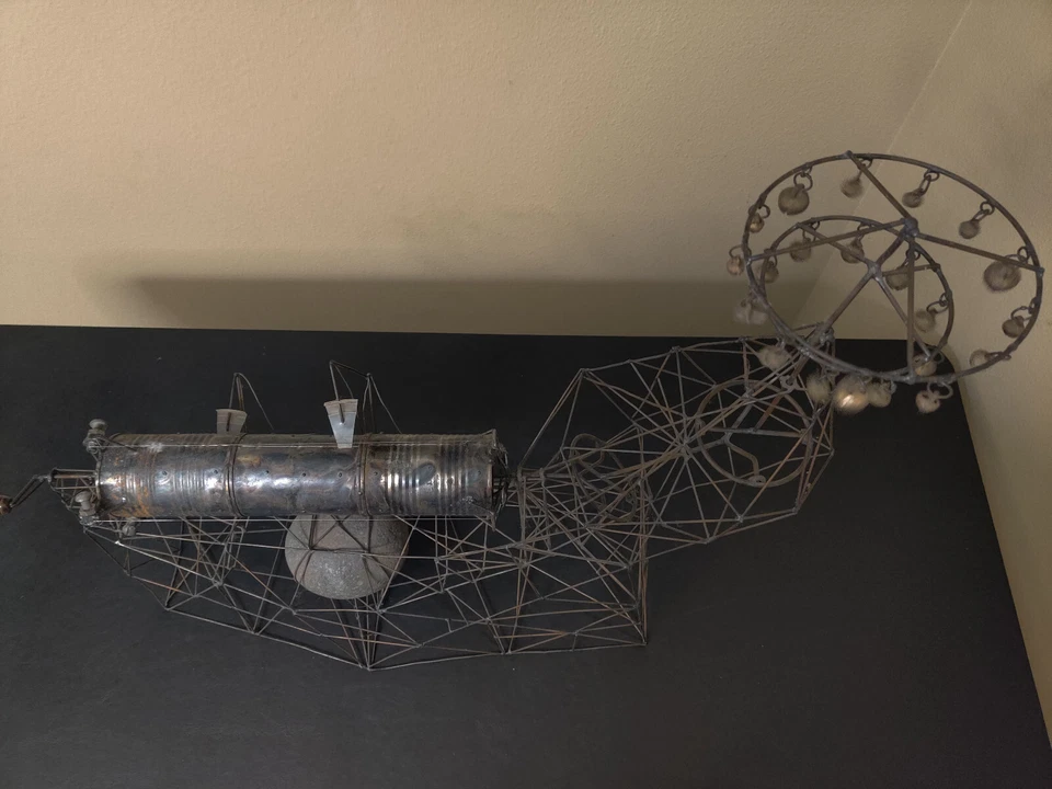 Musical Kinetic wire scupture by Cannon Beach, OR. mayor and artist Joe Police - Image 4 of 4