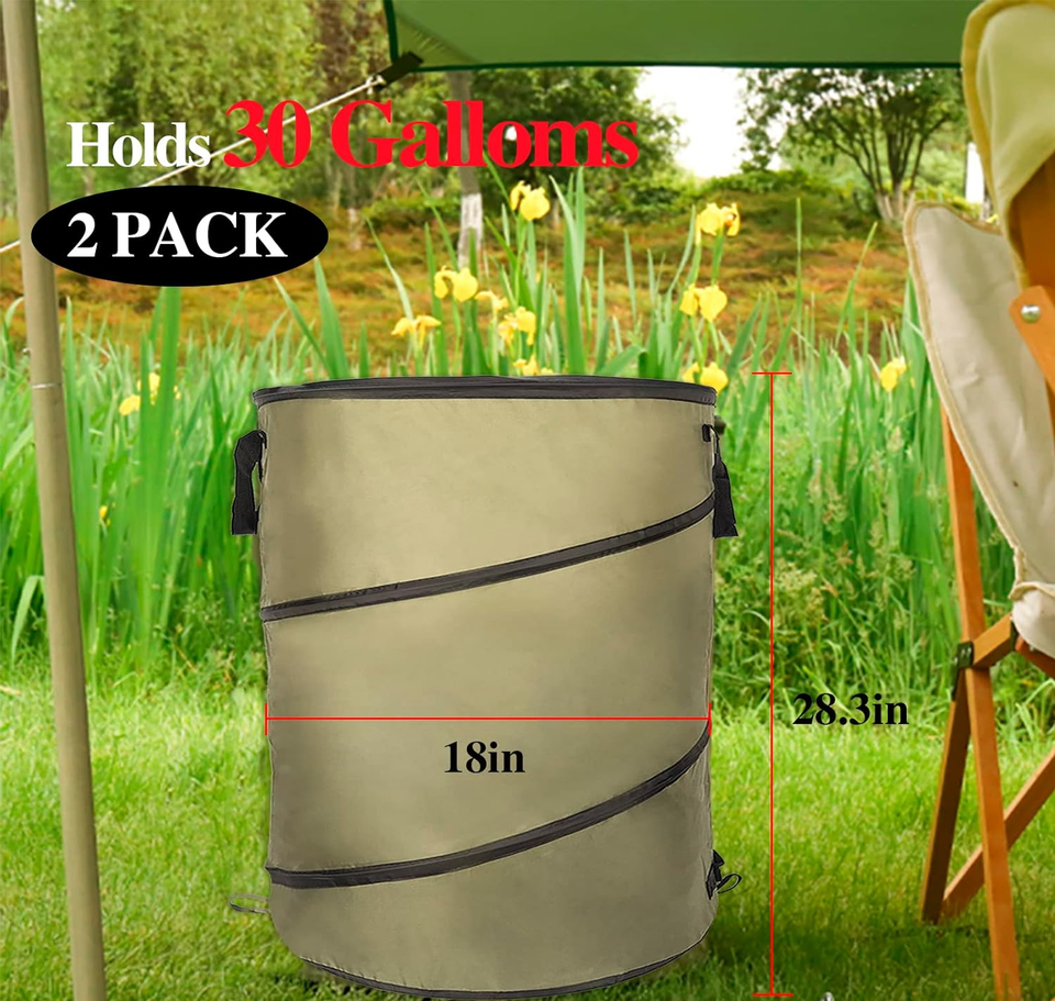 Collapsible Lawn and Leaf Bag PopUp Trash Can/Recycle Bin Leaf Waste