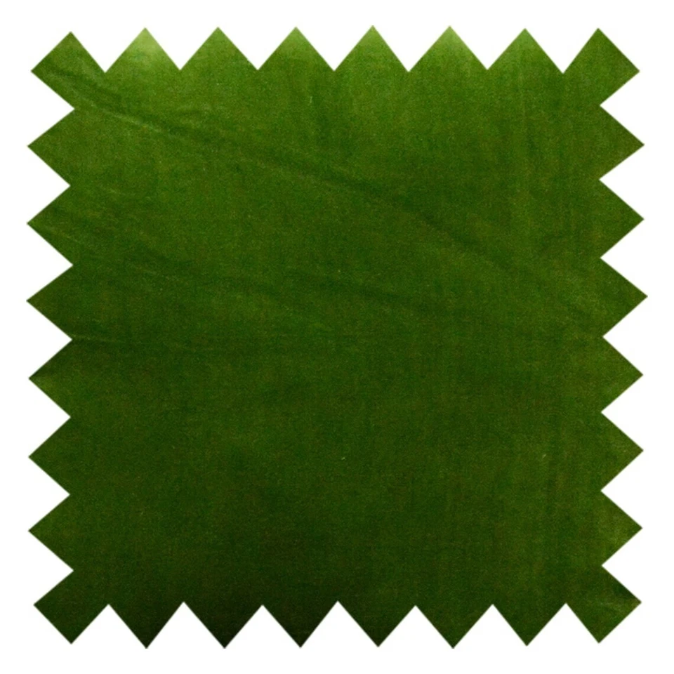 Moss green cotton velvet upholstery fabric for sofa | 110 (43") Cms Width fabric - Image 2 of 4