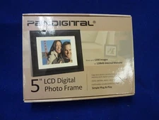 NIB PANDIGITAL 5" LCD DIGITAL PHOTO FRAME 128 MB MEMORY STORES UP TO 1200 IMAGES