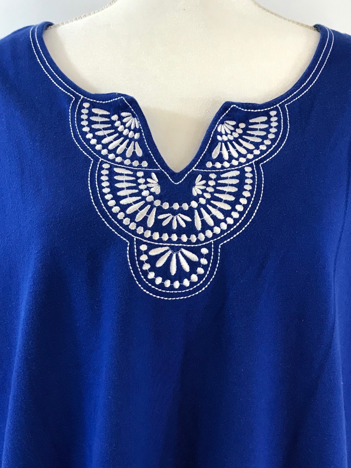 Coral Bay Blue Top Tee Shirt Tunic Women’s Size 2X Short Sleeve Neck