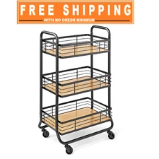 Member's Mark 3-Tier Rolling Bar Cart, 19.25" W X 13.5" D X 31.5" H