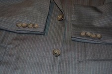  3495 MINT Ermenegildo Zegna Gray Wool Stripe Suit 42L 36W Italy