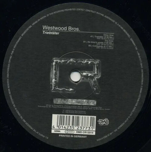 Westwood Brothers Triebtäter Vinyl Single 12inch Construct Rhythm - Imagen 1 de 1