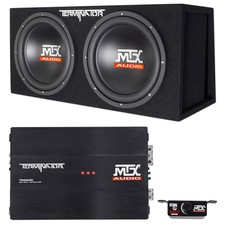 Mtx Terminator Tnp212dv 500w Rms Dual 12” Subwoofers+vented Sub Box+amplifier