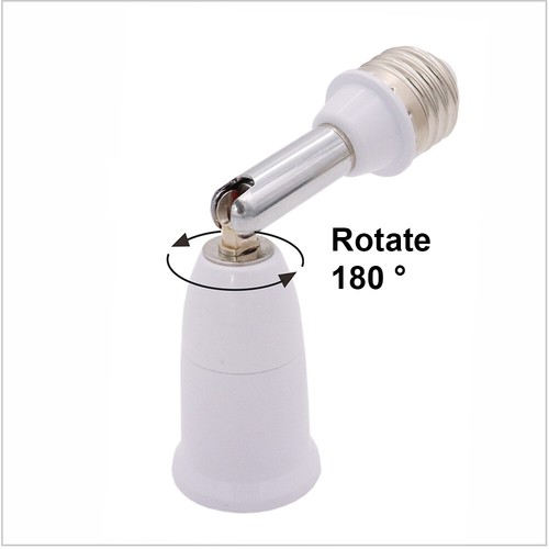 E26 E27 Light Bulb Socket Adjustable Converter Lamp Holder Adapter Extender 4.5" - Picture 3 of 17