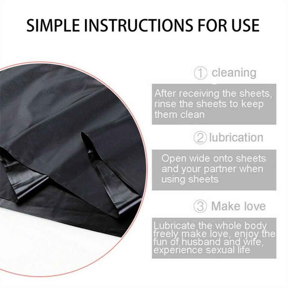 210*210cm PVC Bed Sheet Wet Game King Size Waterproof Bedding Sheet & Pillow Set - Image 4 of 4