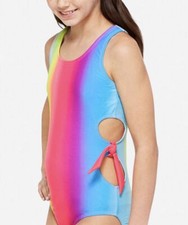 Justice for Girls rainbow cutout one piece Size 12 NWT