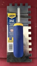 QEP Floor Trowel, Stainless Steel, 1/2 x 1/2 x 1/2-In.