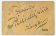 1909 Genuine Philadelphia Lawn Mower COLOR Art Trade Catalog Price List Factory