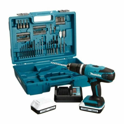 MAKITA Perceuse Visseuse Percussion Sans Fil + 2 Batteries 18 V + 74 accessoires - Photo 1/4
