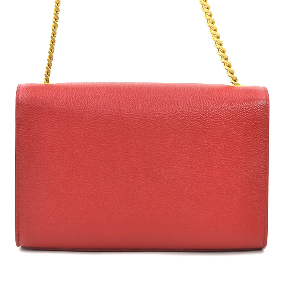 Borsa a tracolla originale SAINT LAURENT catena pelle metallo rosso w0980a