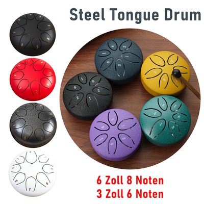 Steel Tongue Drum 6 Zoll 8 Noten, Stahlhandtrommel, Trommelpercussion Meditation