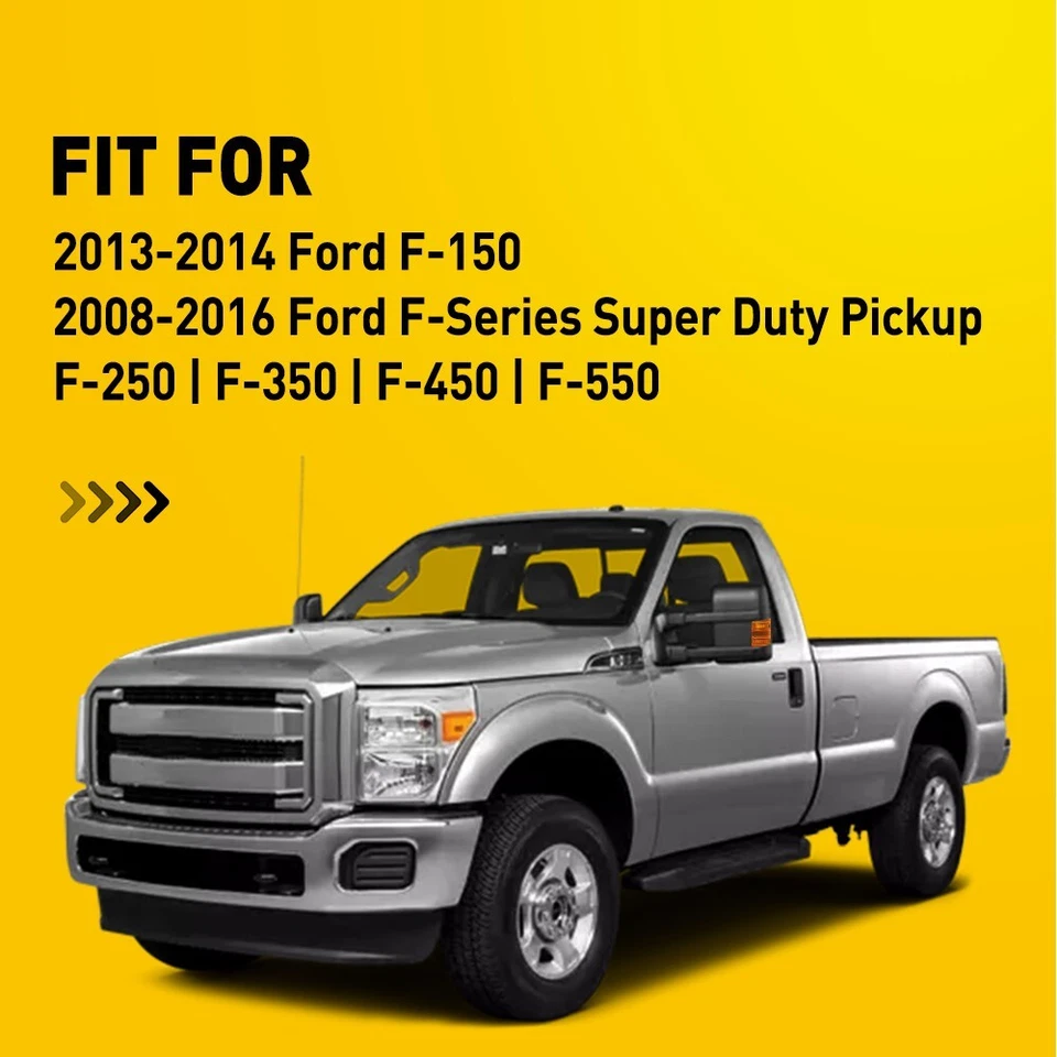 Lente âmbar Full LED sinal marcador espelho lateral espelho para F250 Ford F350 F450 F550 - Imagem 2 de 4