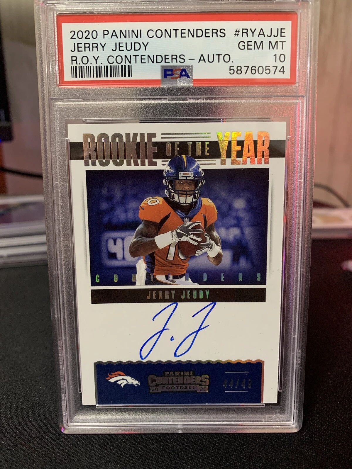 Jerry Jeudy Panini Contenders Rookie of the Year Contenders #RYAJJE Autograph
