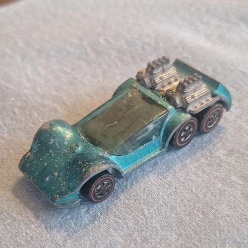 Hot Wheels Redlines Six Shooter 1970 Diecast Car Blue Redline Wheels