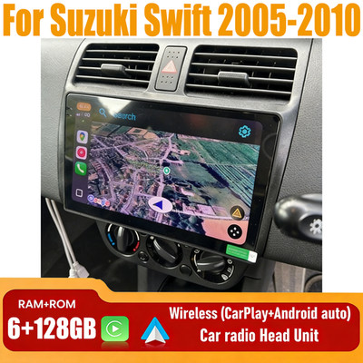 10''Wireless Carplay Android Auto Head Unit Car Radio For Suzuki Swift 2005-2010