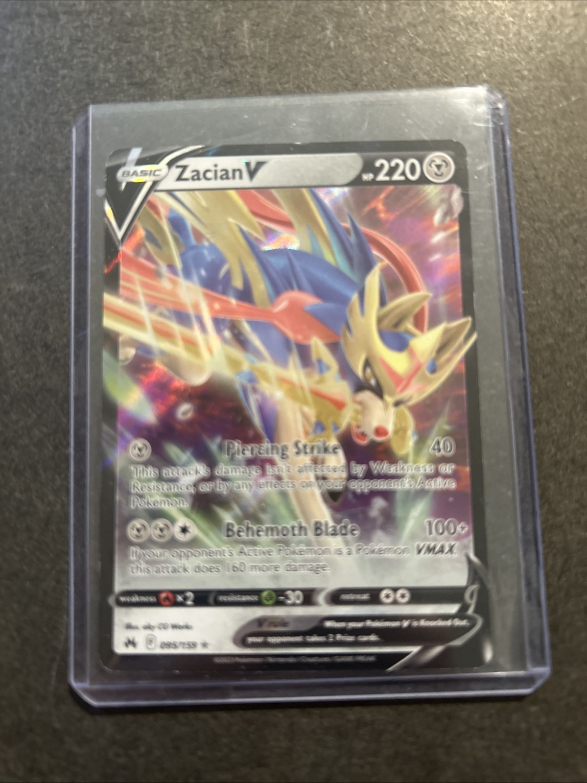 Pokémon TCG Zacian v Crown Zenith Holo Ultra Rare Card 095/159 NM Condition