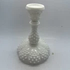 7 1/4” Fenton Vintage Hobnail White Milk Glass Tapered Candle Stick Holder